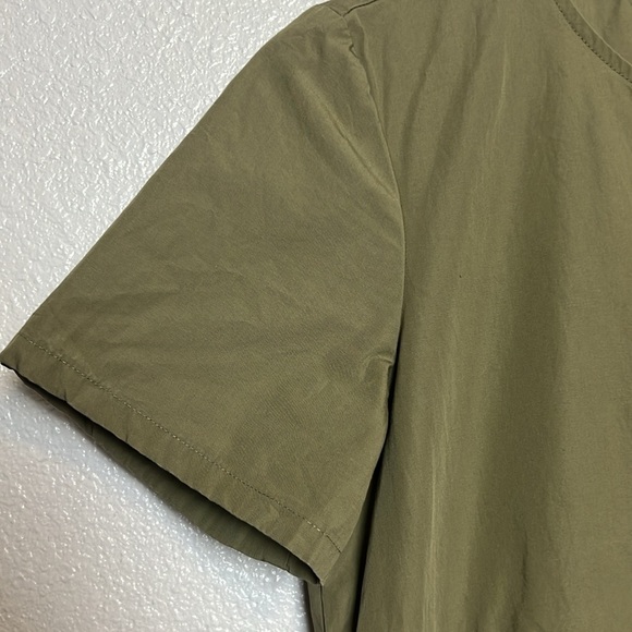 Madewell Button Front Cotton Poplin Tiered Dress Olive Green Size XSmall - Picture 8 of 10